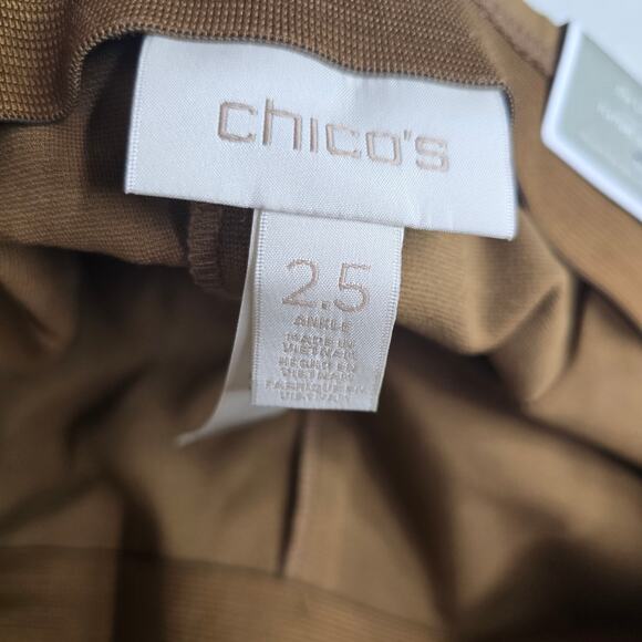 Chico’s Juliet Ankle Pant Ultimate Fit Brevity Brown Ponte Knit Pant Size 2.5 - Picture 6 of 14